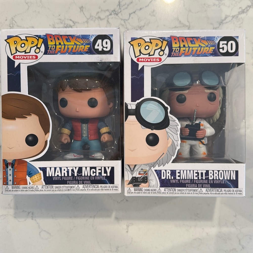 FUNKO POP Back to the Future Bundle Dr. Emmett Brown and Marty McFly collectible